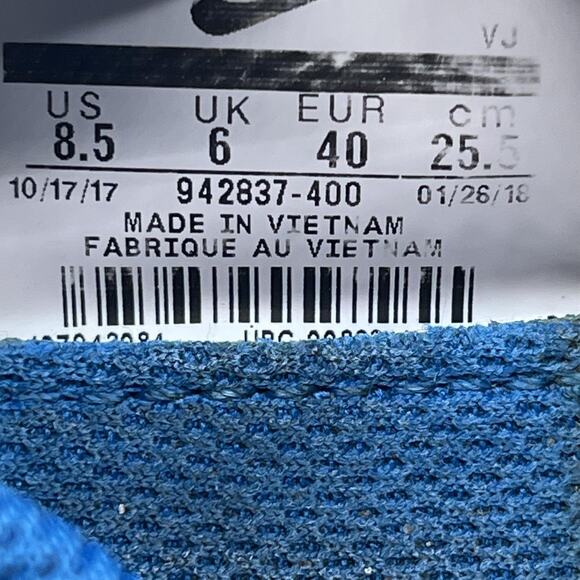 Nike Free RN 2018 Shoes Womens 8.5 Blue Running Comfort Lightweight Gym Sneakers - Picture 8 of 8